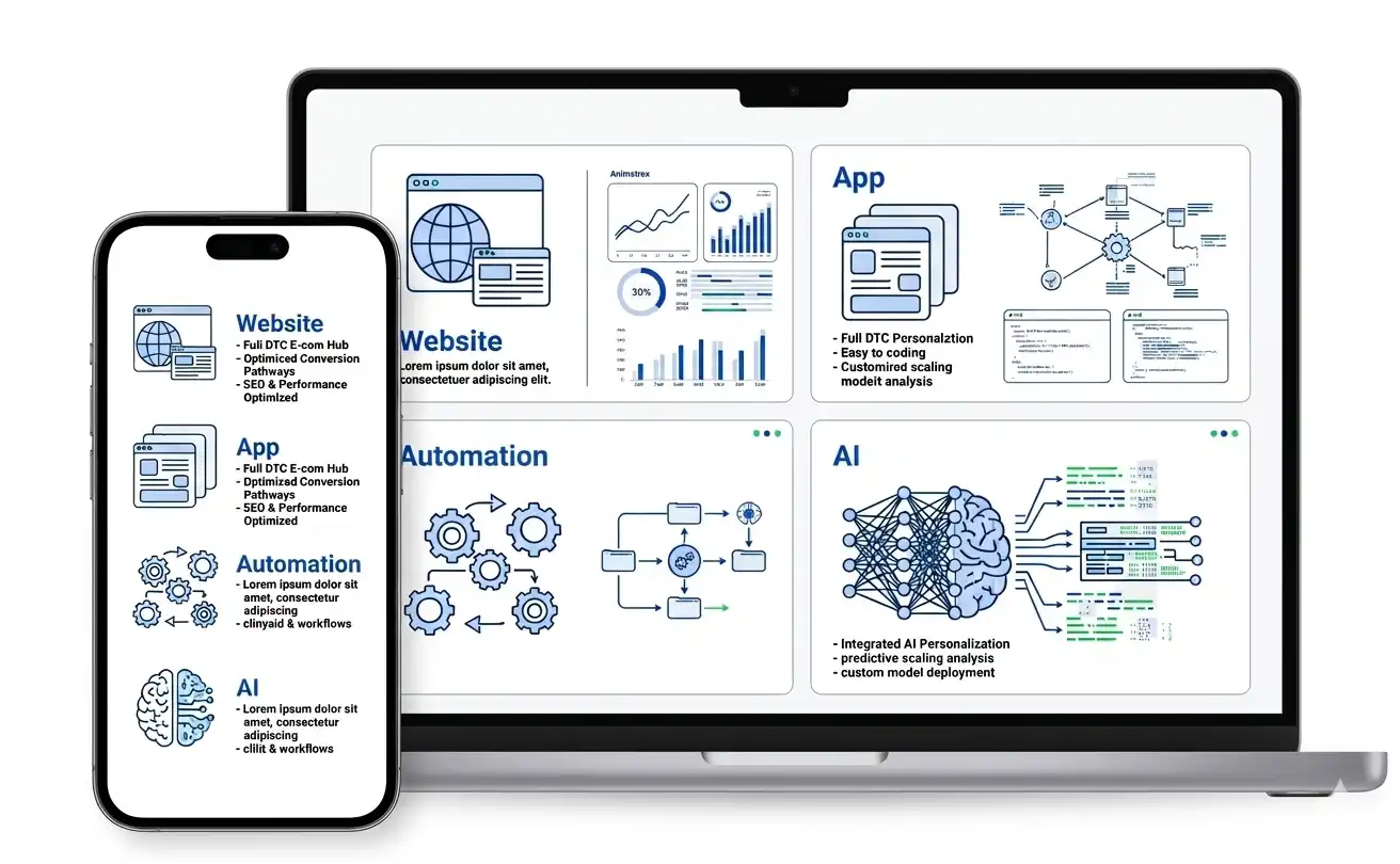 Kinsystech Growth Stack Diagram: Website + AI = Scaling